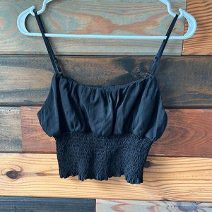 SHEIN Black Crop Top with Adjustable Straps Size S
